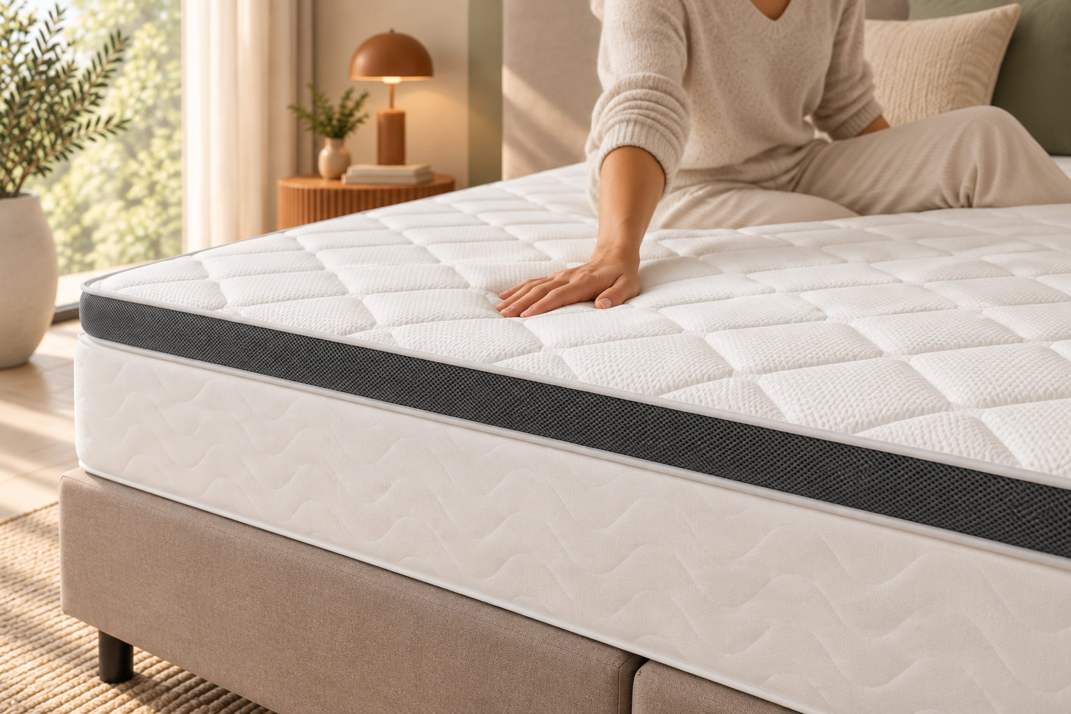 Detail van het comfortabele oppervlak van de Cloudtemp topper