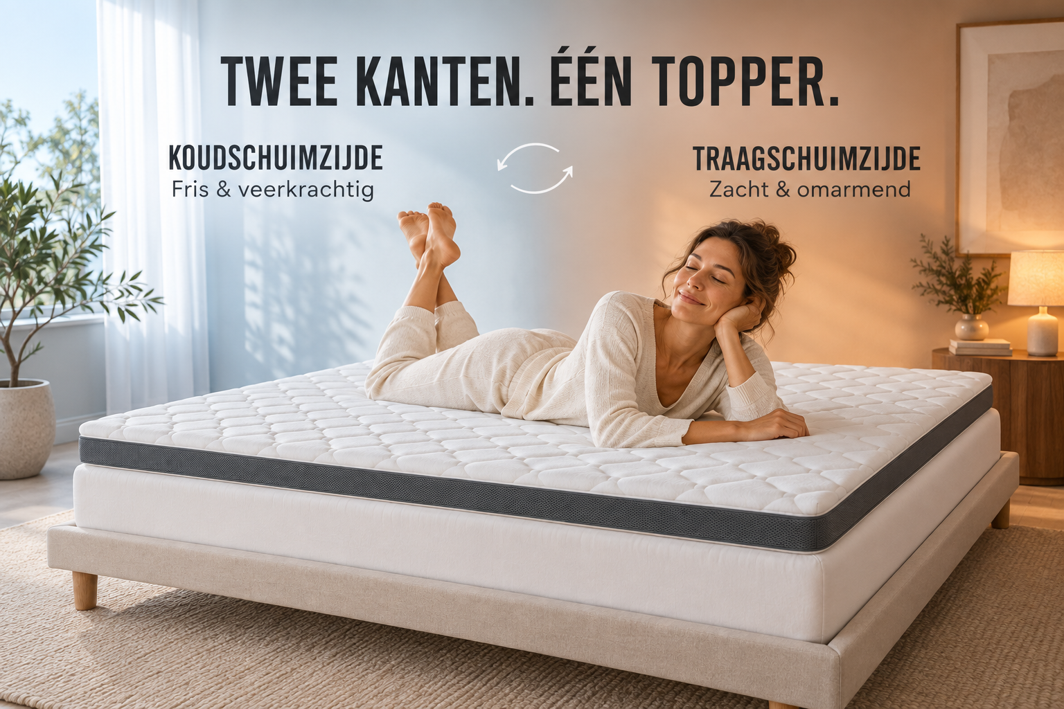 Cloudtemp topper met twee omkeerbare comfortzijden